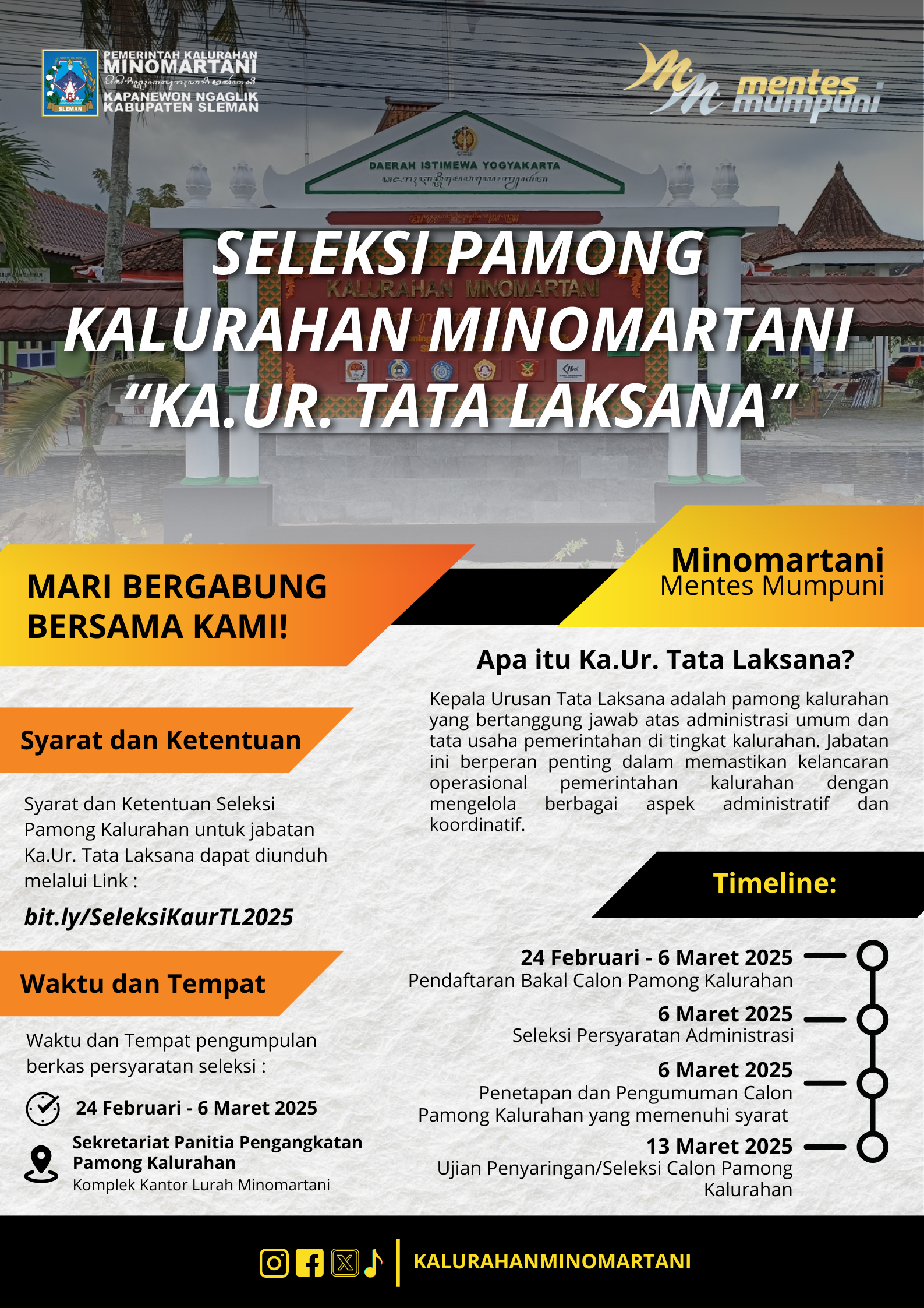 Pengumuman Pengisian Pamong Kalurahan Minomartani