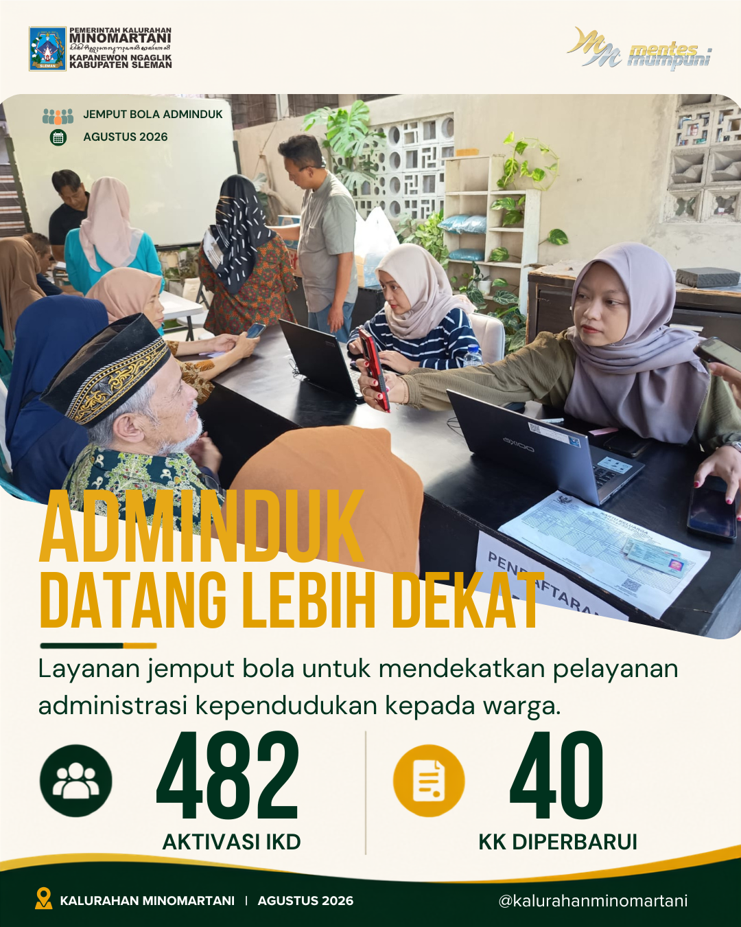 Jemput Bola Adminduk di Minomartani Catat 482 Aktivasi IKD dan 40 Pemutakhiran KK